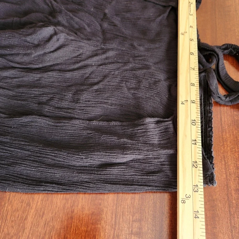 BECCA Cover Up Split‎ Leg Pants Size Medium Black Tie Front Beach Pool Cruise